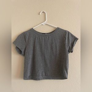 grey cropped top
